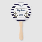 Ahoy Het is een Jongen Nautisch Baby shower Handwaaier (Voorkant)