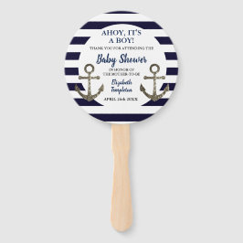 Ahoy Het is een Jongen Nautisch Baby shower Handwaaier