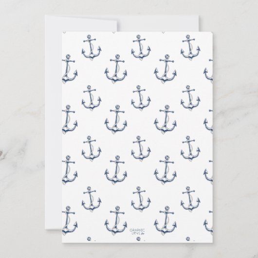 Ahoy Het is een Jongen Nautisch Baby shower Kaart (Achterkant)