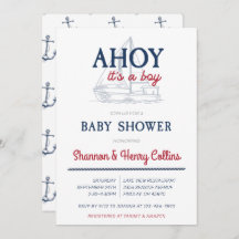 Ahoy Het is een Jongen Nautisch Baby shower