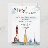Ahoy Het is een jongen nautisch baby shower Kaart (Voorkant)