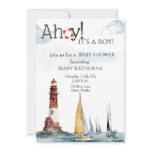 Ahoy Het is een jongen nautisch baby shower