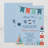 Ahoy Het is een Jongen Nautisch Baby shower Kaart (Voorkant / Achterkant)