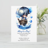 Ahoy, het is een jongen! Nautisch Baby shower Kaart (Staand voorkant)