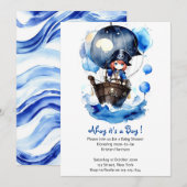 Ahoy, het is een jongen! Nautisch Baby shower Kaart (Voorkant / Achterkant)