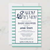 Ahoy, het is een jongen! Nautisch Baby shower Kaart (Voorkant)