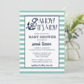 Ahoy, het is een jongen! Nautisch Baby shower Kaart (Staand voorkant)