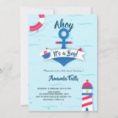 Ahoy, het is een jongen-nautisch Baby shower Kaart (Voorkant)