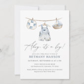Ahoy Het is een Jongen Nautisch Baby shower Kaart (Voorkant)