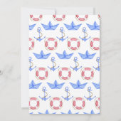 Ahoy, het is een jongen! Nautisch Baby shower Kaart (Achterkant)