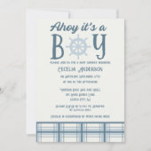 Ahoy Het is een Jongen Nautisch Baby shower Kaart (Voorkant)