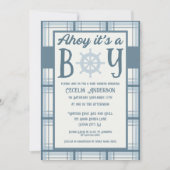 Ahoy Het is een Jongen Nautisch Baby shower Kaart (Voorkant)