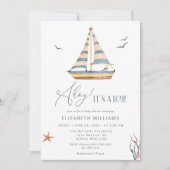 Ahoy Het is een Jongen Nautisch Baby shower Kaart (Voorkant)