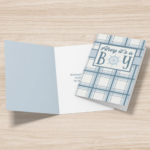 Ahoy Het is een Jongen Nautisch Baby shower Kaart