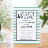 Ahoy, het is een jongen! Nautisch Baby shower Kaart