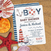 Ahoy Het is een Jongen Nautisch Baby shower Kaart