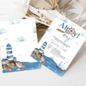 Ahoy Het is een jongen nautisch Baby shower Kaart