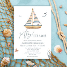 Ahoy Het is een Jongen Nautisch Baby shower
