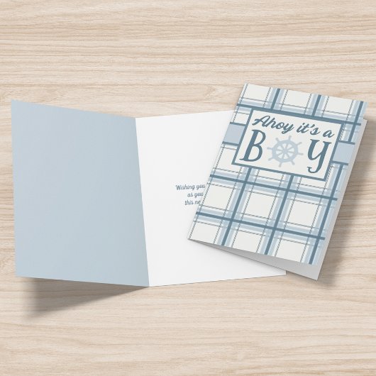 Ahoy Het is een Jongen Nautisch Baby shower Kaart
