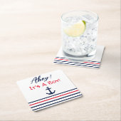 Ahoy, het is een jongen! Nautisch Baby shower Kartonnen Onderzetters (Insitu)