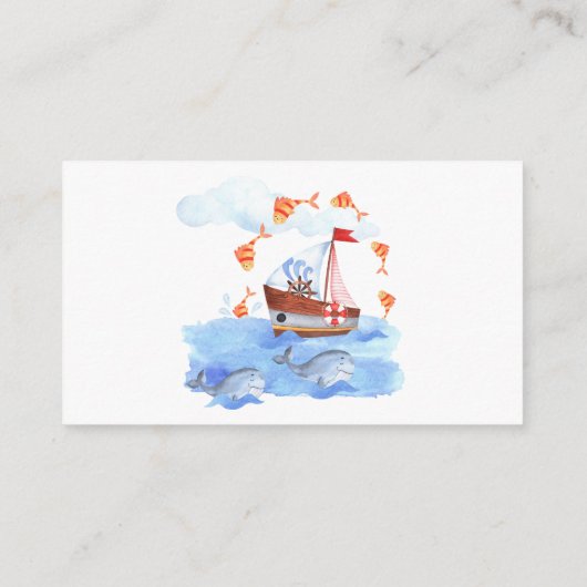 Ahoy, het is een jongen-nautisch baby shower luido informatiekaartje (Achterkant)