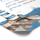 Ahoy Het is een jongen nautisch Baby shower mam os Poster (Hoek)