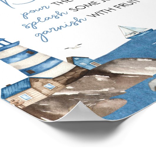 Ahoy Het is een jongen nautisch Baby shower mam os Poster (Hoek)