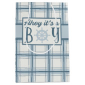 Ahoy Het is een Jongen Nautisch Baby shower Medium Cadeauzakje (Voorkant)
