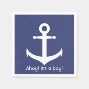Ahoy. Het is een jongen! Nautisch Baby shower Napk Servetten