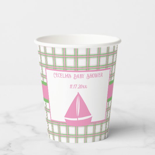 Ahoy Het is een Jongen Nautisch Baby shower Papieren Bekers (Achterkant)