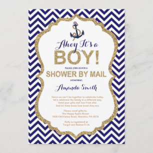 Ahoy, het is een jongen! Nautisch Baby shower per  Kaart