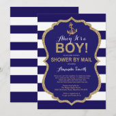 Ahoy, het is een jongen! Nautisch Baby shower per  Kaart (Voorkant / Achterkant)