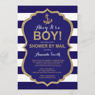 Ahoy, het is een jongen! Nautisch Baby shower per  Kaart