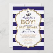 Ahoy, het is een jongen! Nautisch Baby shower per  Kaart (Voorkant)