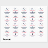 Ahoy, het is een jongen! Nautisch Baby shower Ronde Sticker (Vel)