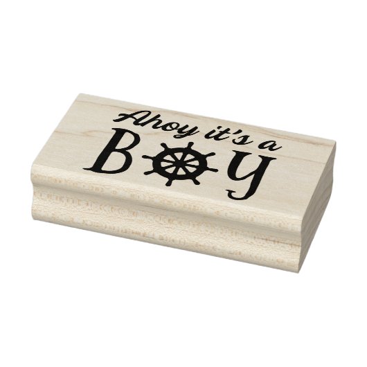Ahoy Het is een Jongen Nautisch Baby shower Rubberstempel (Stempel)