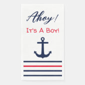 Ahoy, het is een jongen! Nautisch Baby shower Servet (Voorkant)