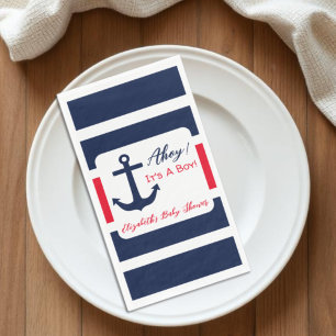 Ahoy, het is een jongen! Nautisch Baby shower Servet