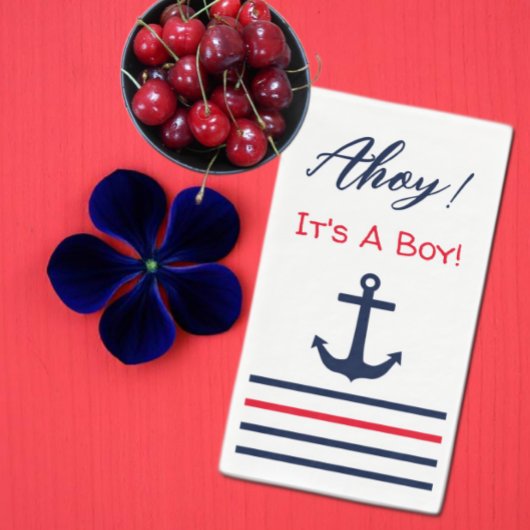 Ahoy, het is een jongen! Nautisch Baby shower Servet