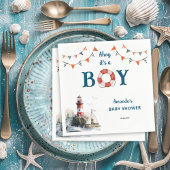 Ahoy Het is een Jongen Nautisch Baby shower Servet