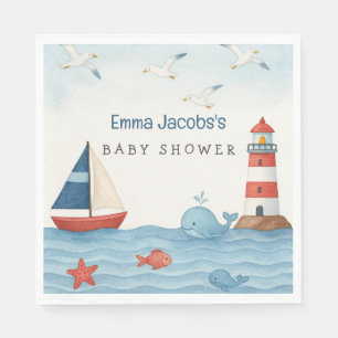 Ahoy Het is een Jongen Nautisch Baby shower Servet
