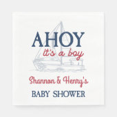 Ahoy Het is een Jongen Nautisch Baby shower Servet (Voorkant)