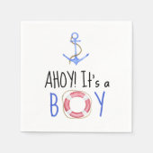 Ahoy, het is een jongen! Nautisch Baby shower Servet (Voorkant)