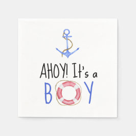 Ahoy, het is een jongen! Nautisch Baby shower Servet