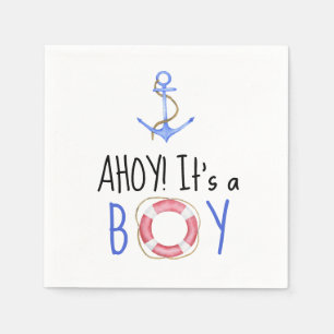 Ahoy, het is een jongen! Nautisch Baby shower Servet