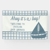 Ahoy Het is een Jongen Nautisch Baby shower Spandoek (Horizontaal)
