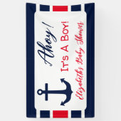 Ahoy, het is een jongen! Nautisch Baby shower Spandoek (Verticaal)