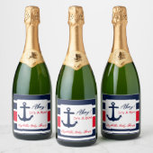 Ahoy, het is een jongen! Nautisch Baby shower Sparkling Wijnetiket (Flessen)