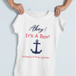 Ahoy, het is een jongen! Nautisch Baby shower T-shirt