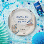 Ahoy het is een jongen nautisch baby shower thema papieren bordje (Feest)